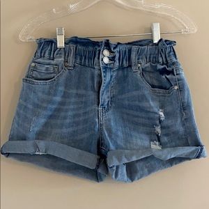 Sack stretchy waistband jeans shorts
